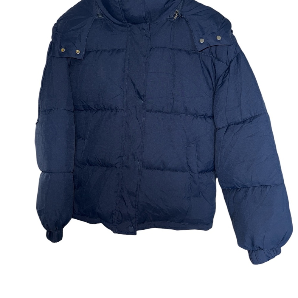Women's Hooded Puffer Jacket Oversized Long Sleeve Zip Up Quilted Down Coat Sm